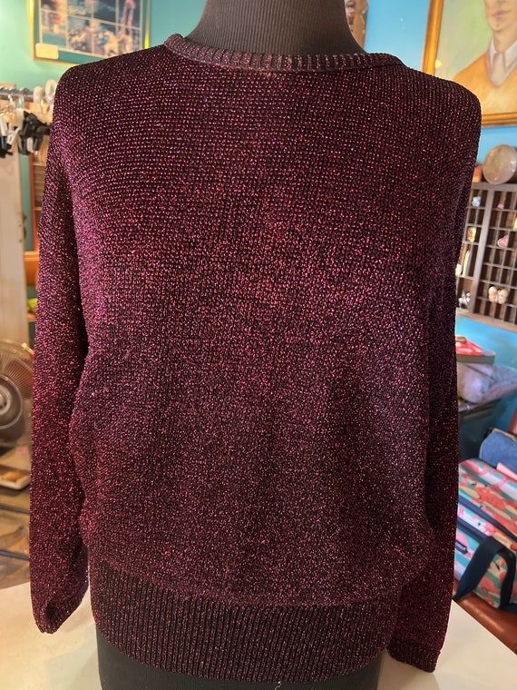 Vintage 80's Pierre Cardin Metallic Pink Sweater. 