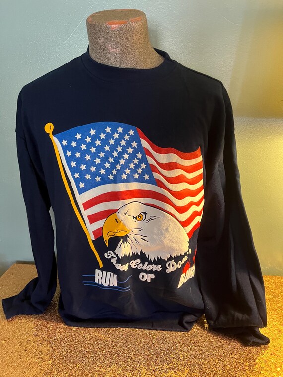 Vintage 80's NWOT Navy Blue USA Pride Sweatshirt, Size Large