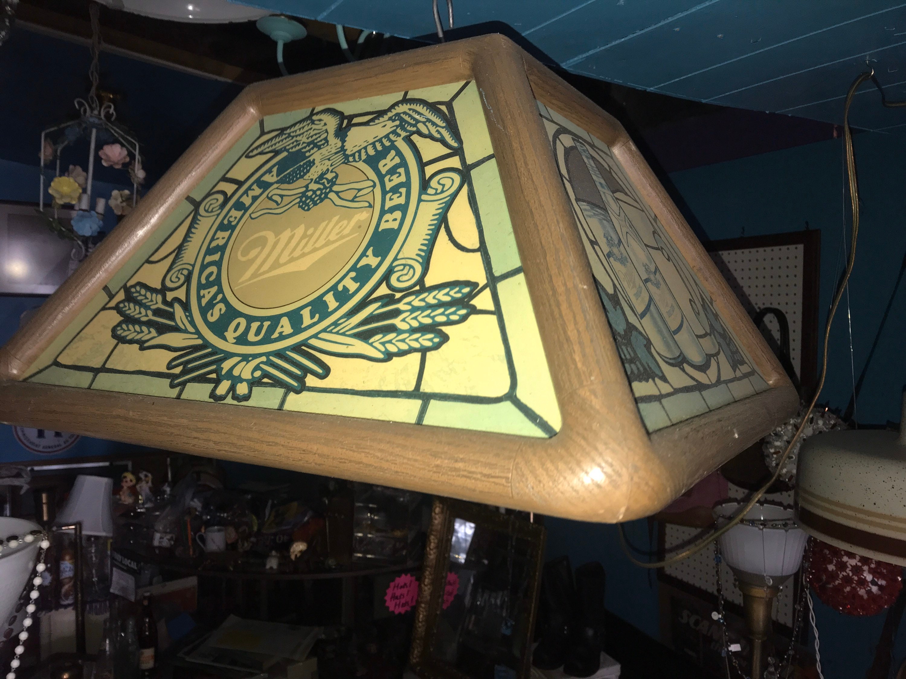 Vintage Miller Beer Hanging Light. Miller Beer Light. Hanging Light