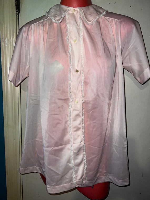 Vintage Night Shirt. Vanity Fair Pink With Lace Ni