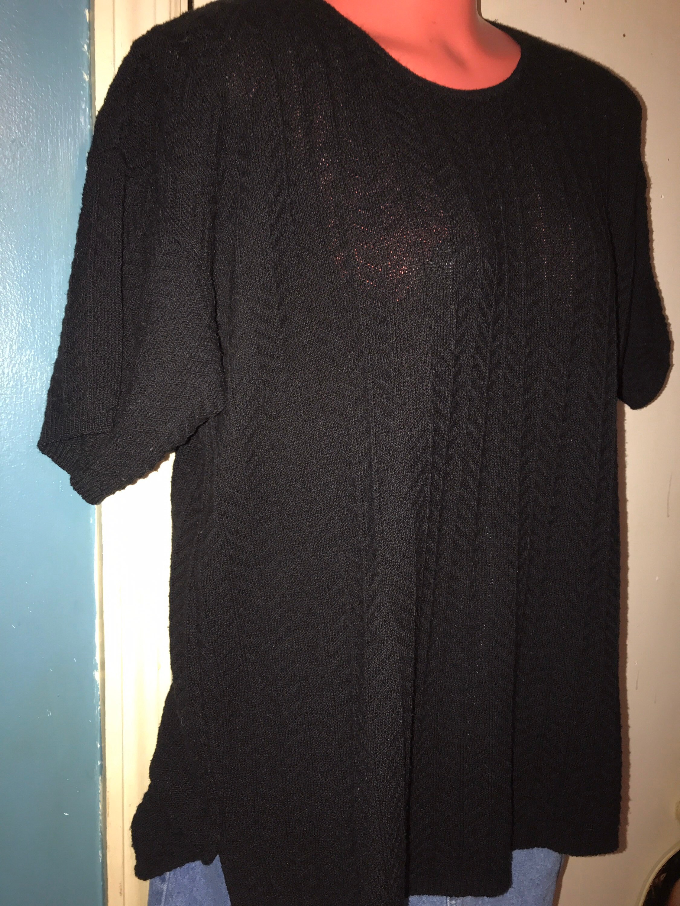 Vintage Black Summer Sweater. Black Summer Sweater. 80’s Oversized