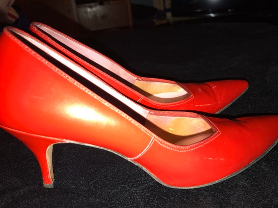 Vintage Red Patent Leather High Heels.Anthony Dal… - image 3