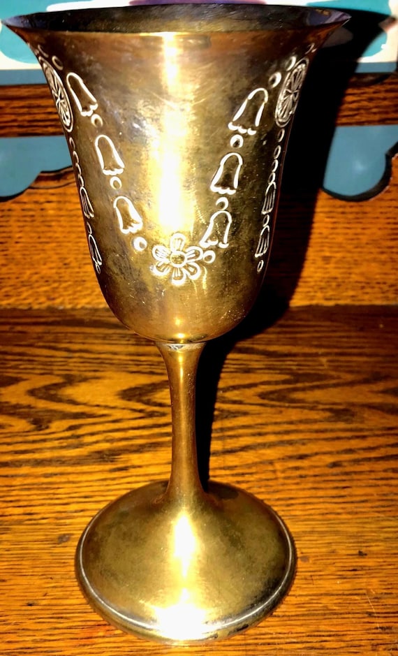 Vintage Brass and Silver Wedding Cup Chalice.
