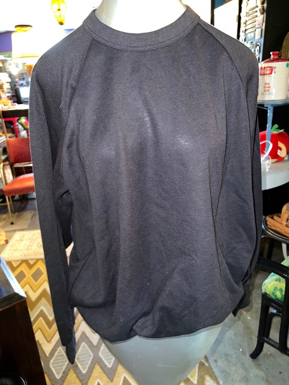 Vintage 80's Black Sweatshirt. Laps Sweatshirt. Black Shirt. 80's USA Laps Sweatshirt. Size Large