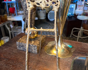 Vintage Intricate Brass Tabletop Easel.