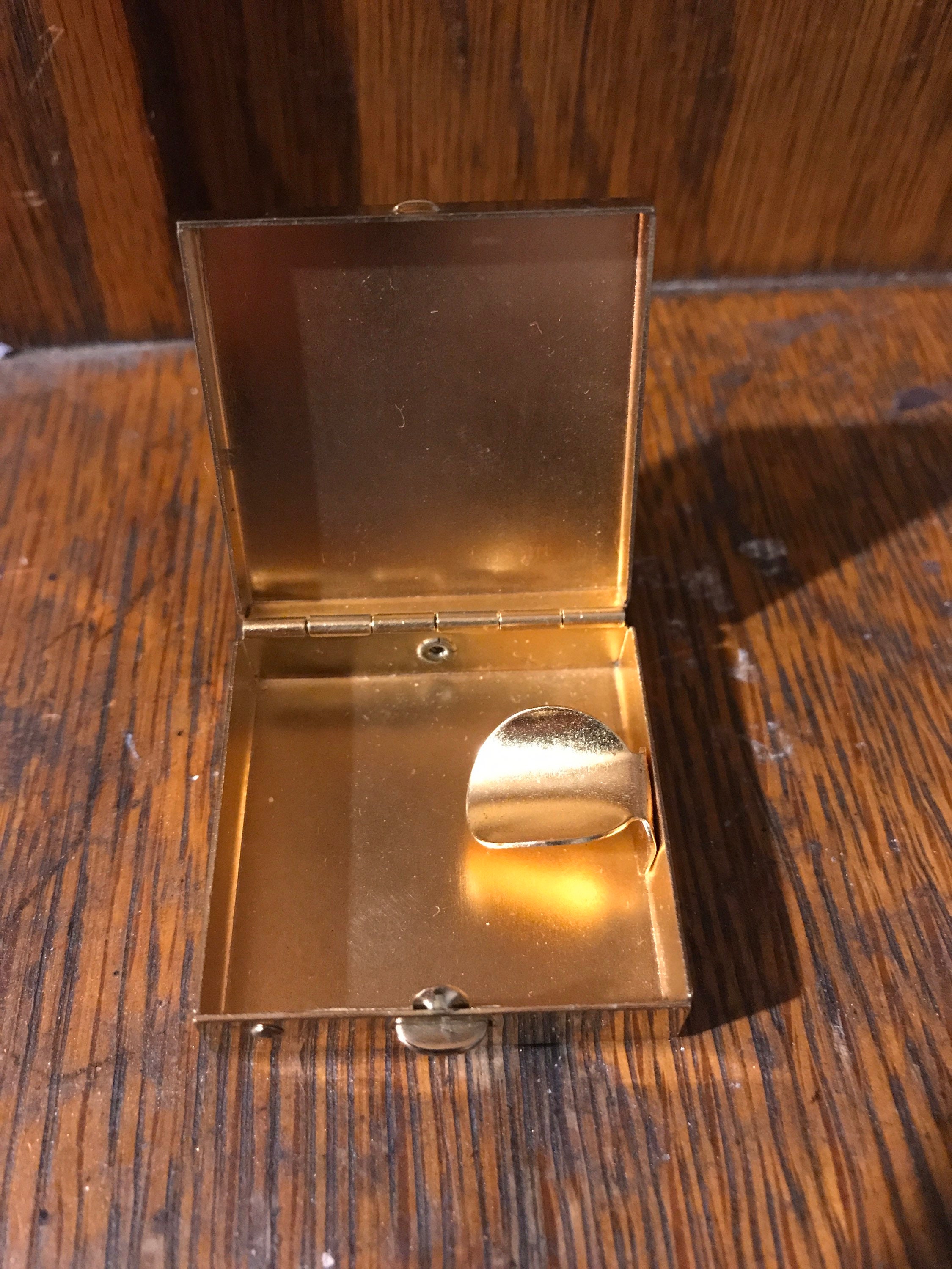 Vintage Brass Pocket Ashtray. Small Brass Ashtray. Purse Ashtray. Brass ...