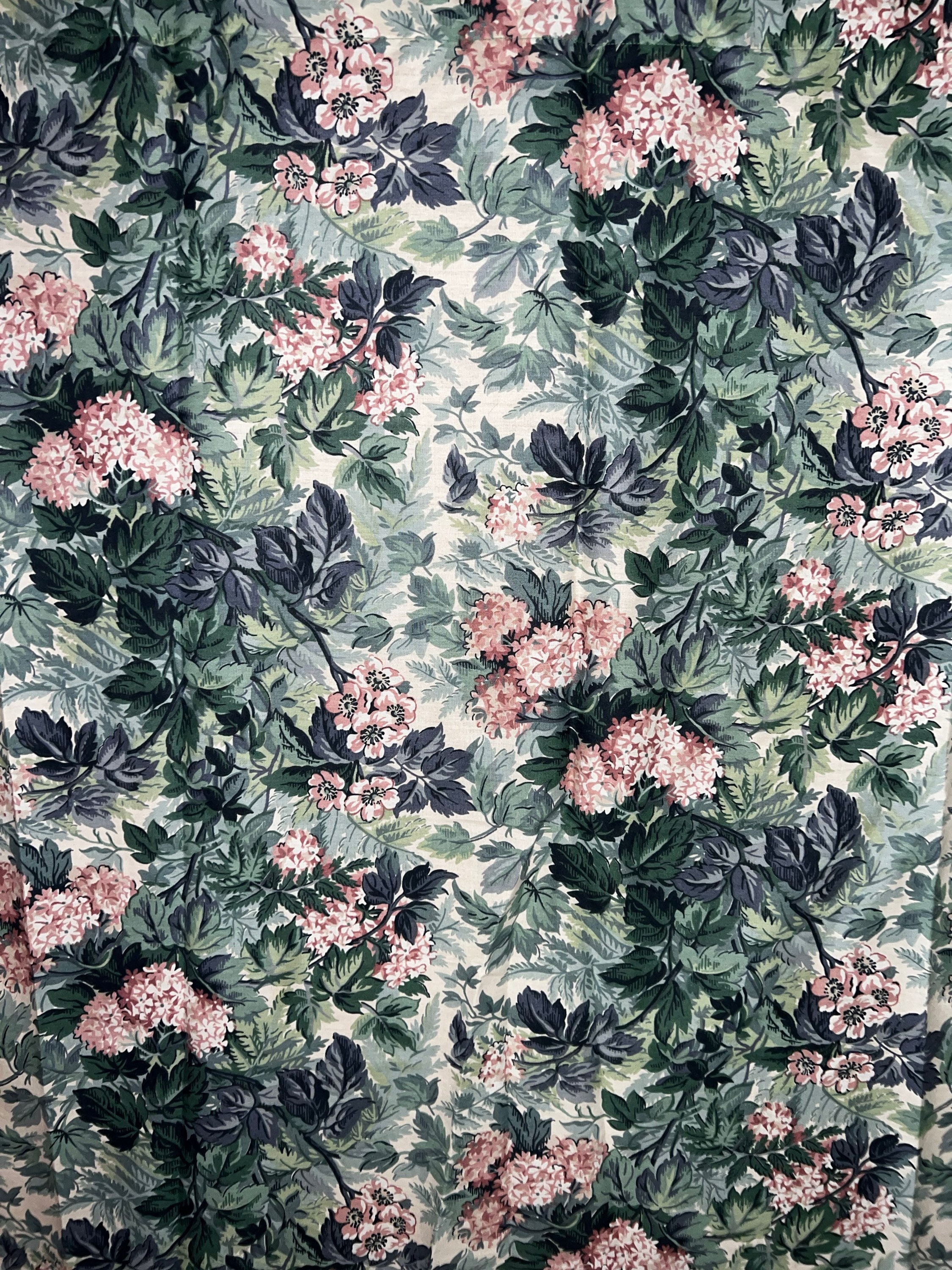 Vintage 1990’s Laura Ashley Shower Curtain. Blue, Green, and Pink