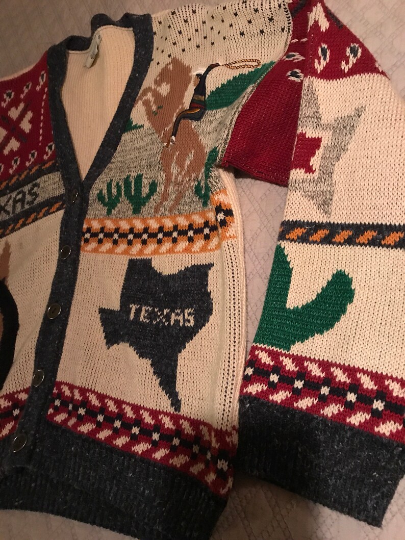 Texas Souvenir Sweater Ugly Sweater Texas Sweater Cardigan Sweater Vintage Ugly Sweater Texas Ugly Texas Sweater