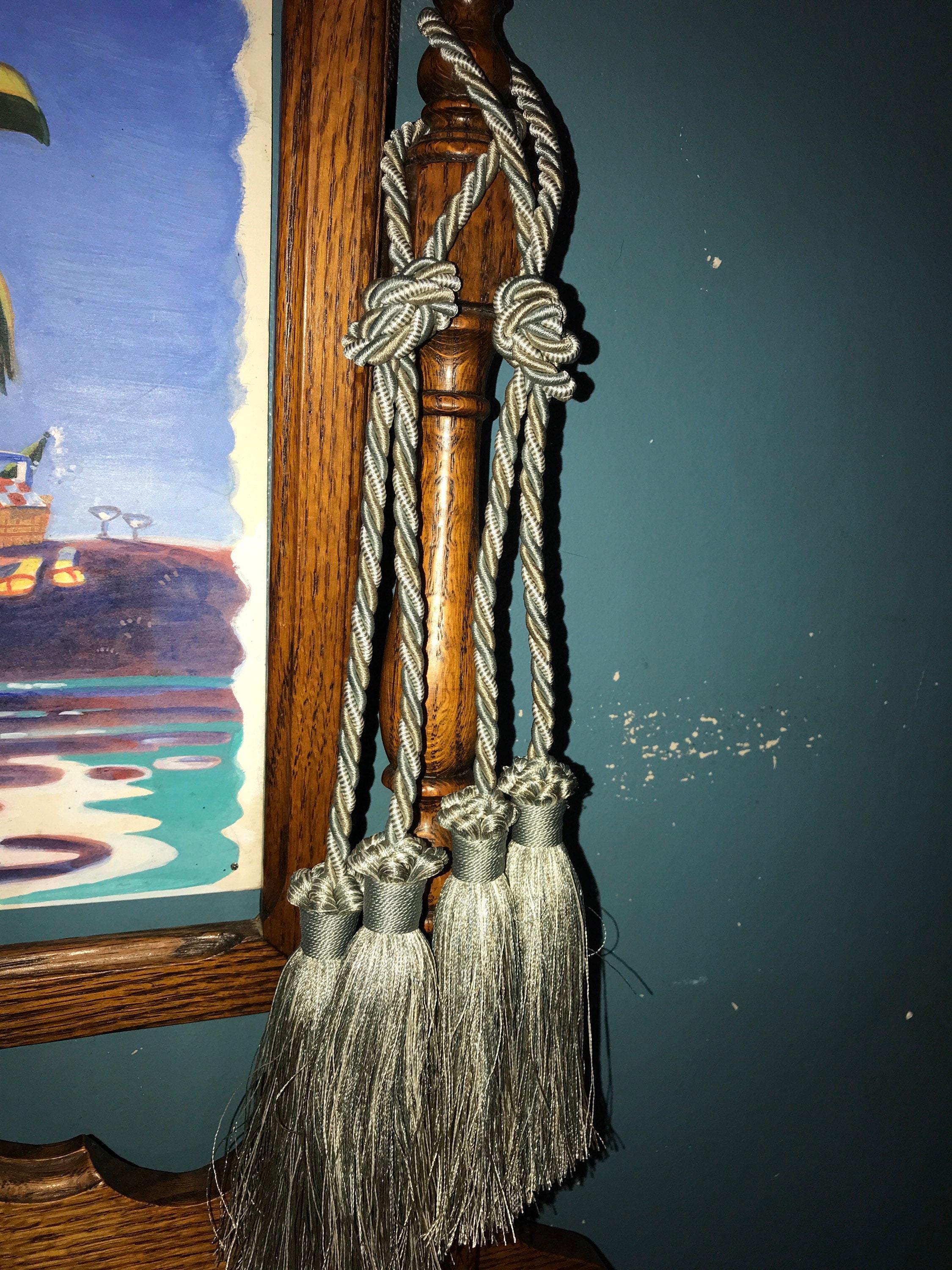 Vintage Set of Two Silver and Gold Rope Tassels. Silver and Gold