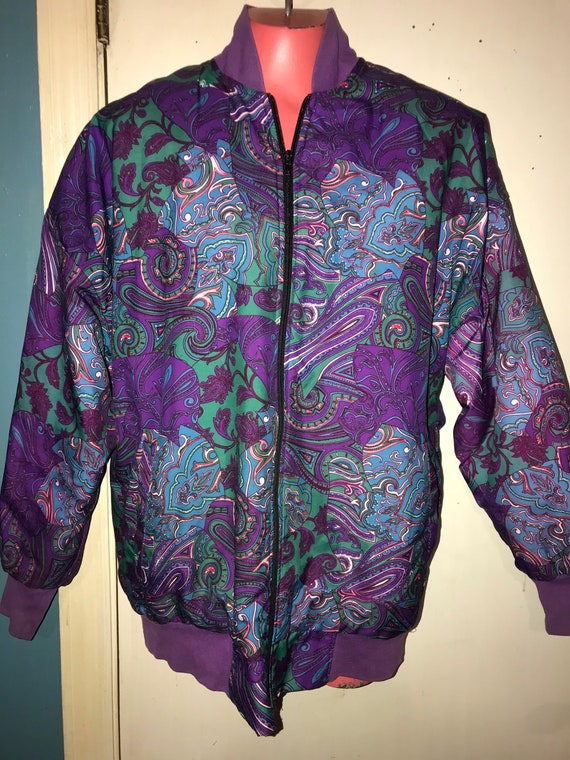 Vintage 80’s Purple and Green Jacket. 80's Cool Ja