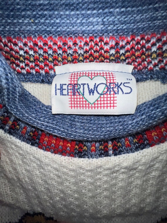 Vintage 80’s White Heartworks Horse Sweater. Kids… - image 5