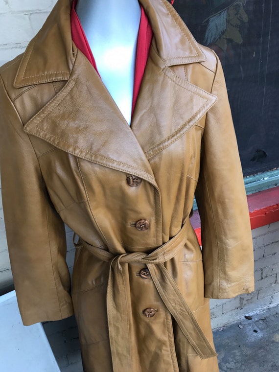 Vintage Womens Leather Coat. 24K Dan Di Modes Leather Coat. Brown
