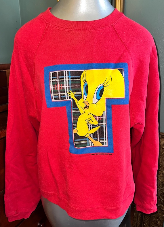 Vintage 1980’s Red Looney Tunes Tweety Bird Sweatshirt, Size Small