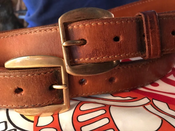 Vintage Galco Brown Leather Belt. Thick Galco Brown Leather Belt. Men's Leather Belt. Leather and Brass Belt. Size 34 and 36. Choose One
