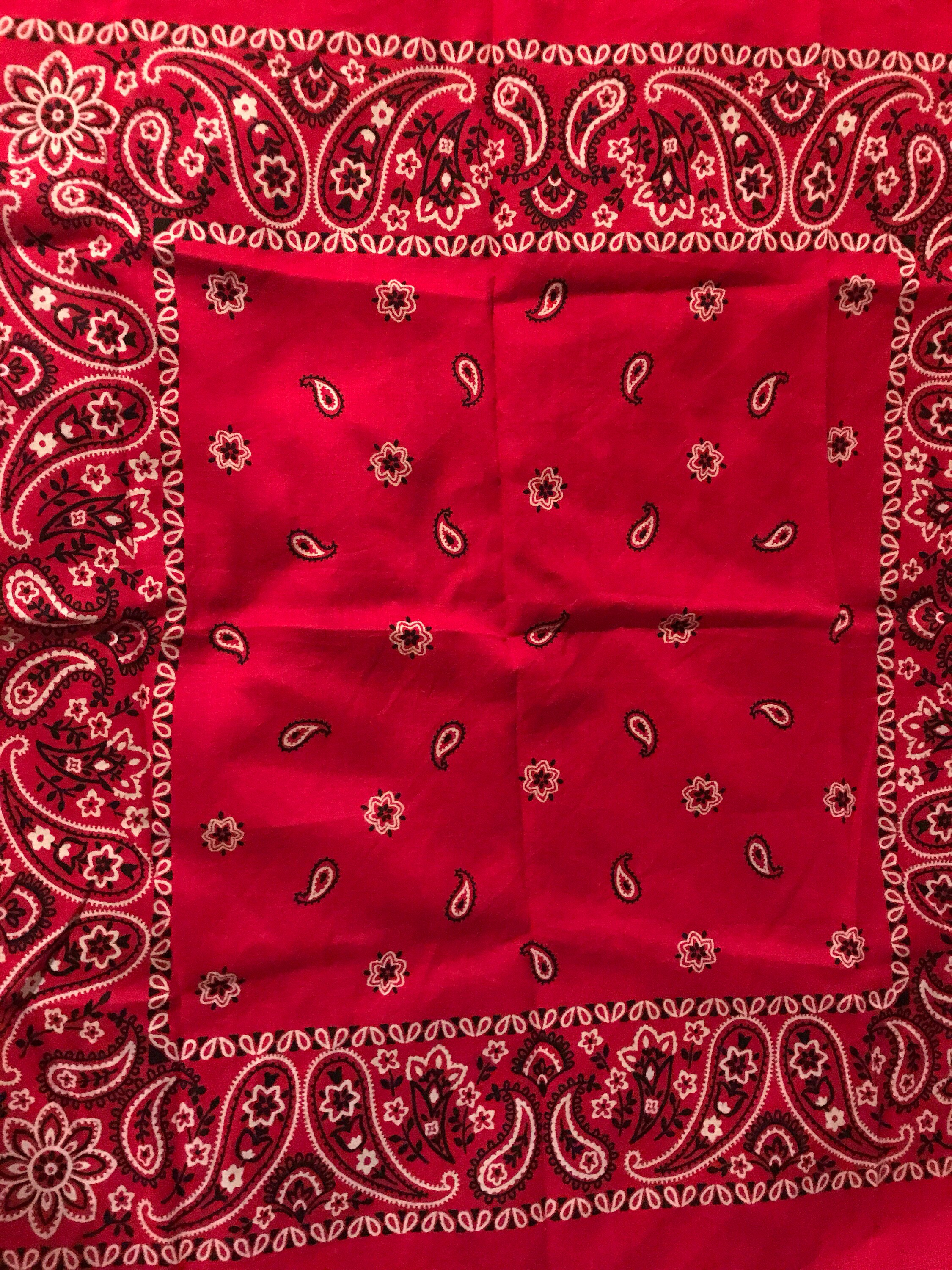 Vintage Red Bandana. Kentucky Red Bandana. Vintage Fast Color Bandana