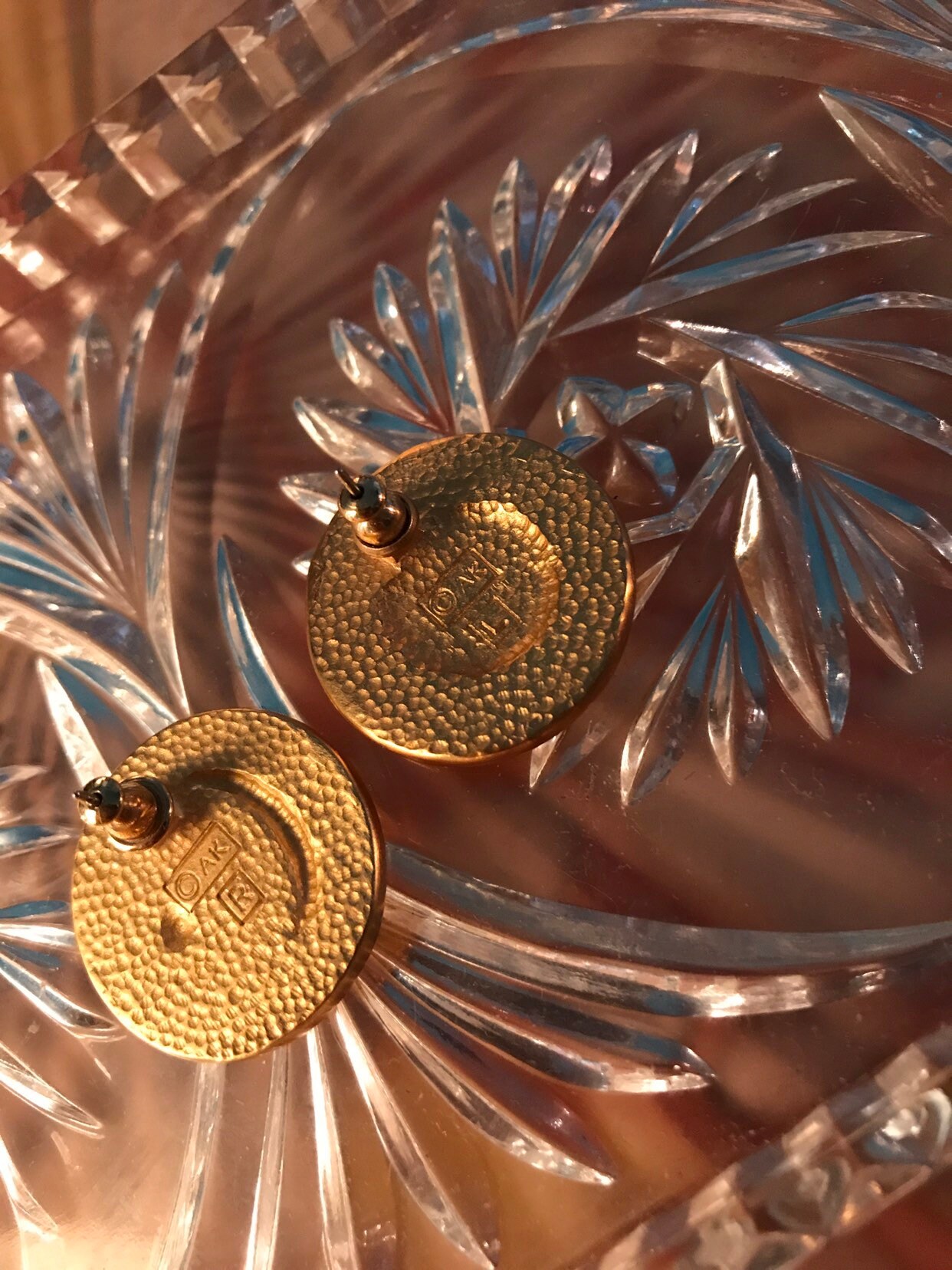 Vintage Anne Klein Gold Earrings. Celestial Sun, Moon, and Star Gold