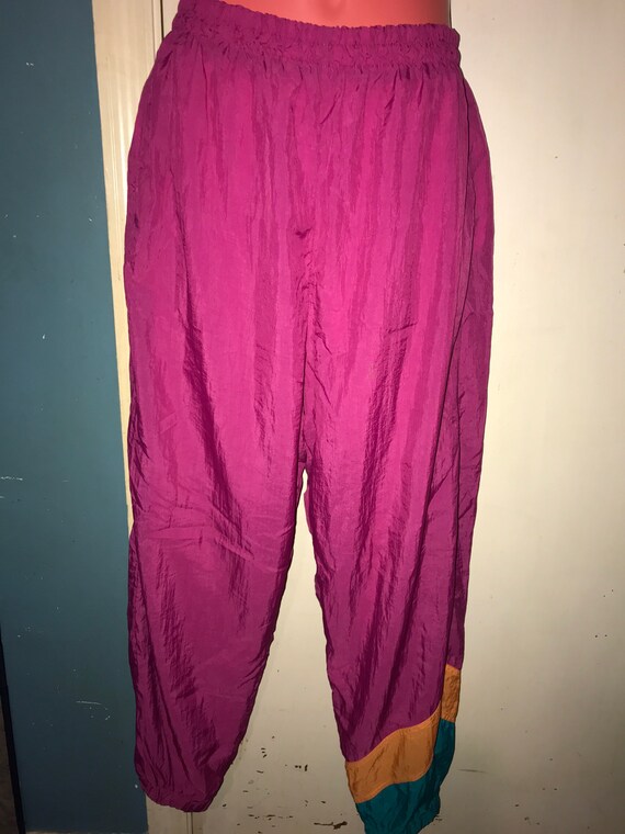Vintage Pink Windbreaker Pants. Windbreaker Pants.