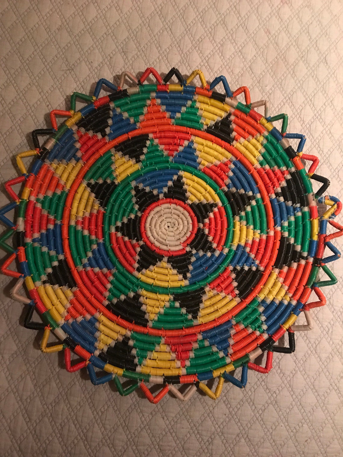 Vintage Woven Basket Tray Wall Hanging. Boho. Bohemian Etsy