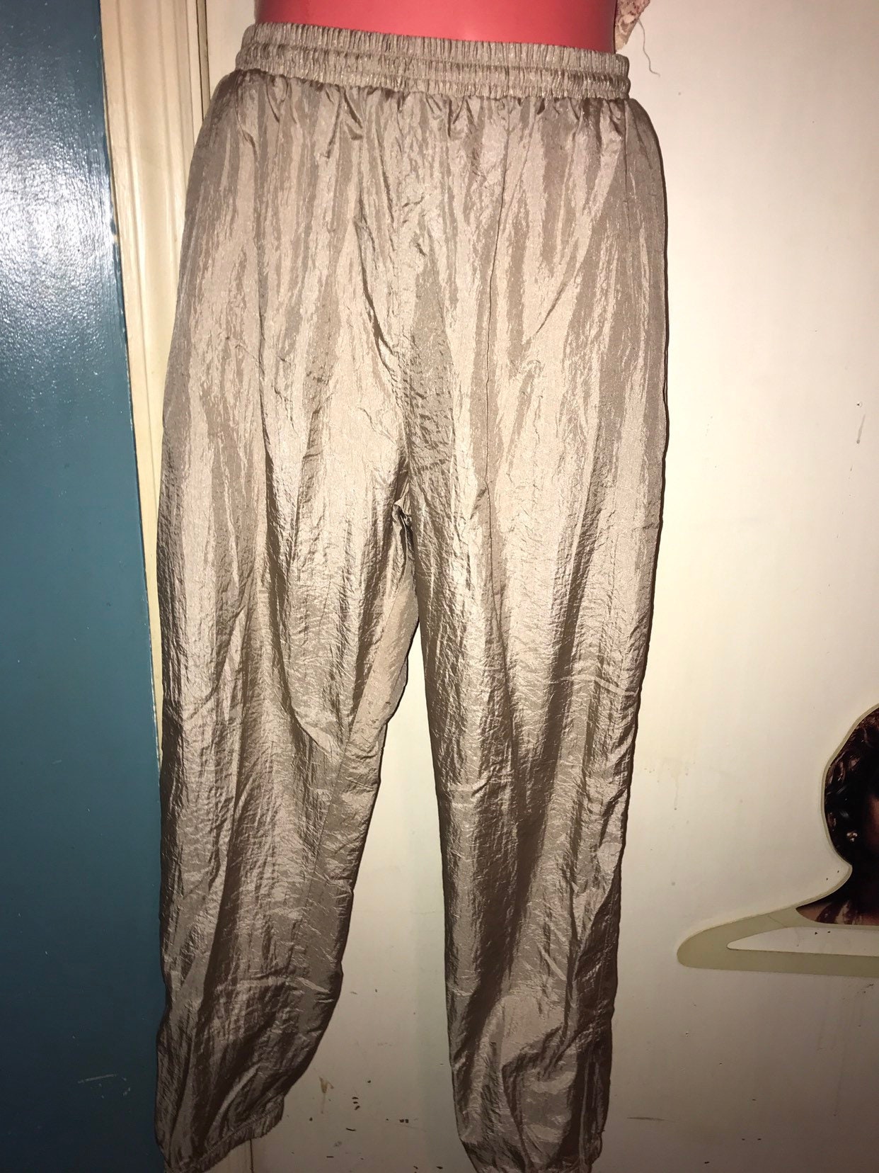 Vintage Windbreaker Pants. Tan Gold Windbreaker Pants. Windbreaker ...