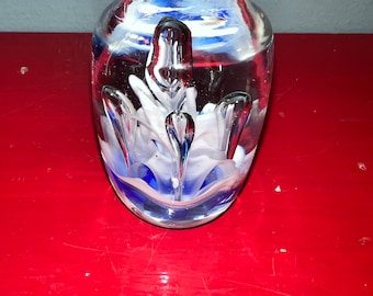 Vintage Glass Paper Weight. Fireworks Paperweight. Pretty Little Unsigned Glass Paperweight