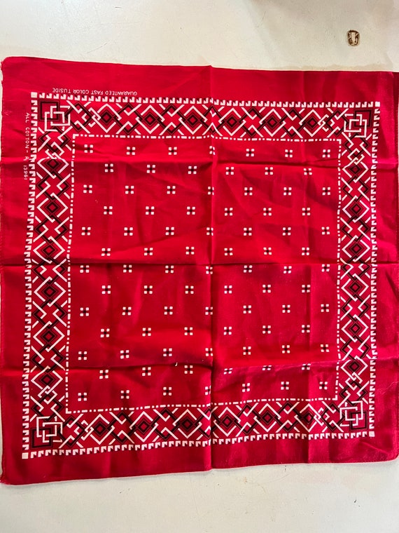 Vintage 1950’s Red Bandana. Red Bandana. Vintage … - image 2