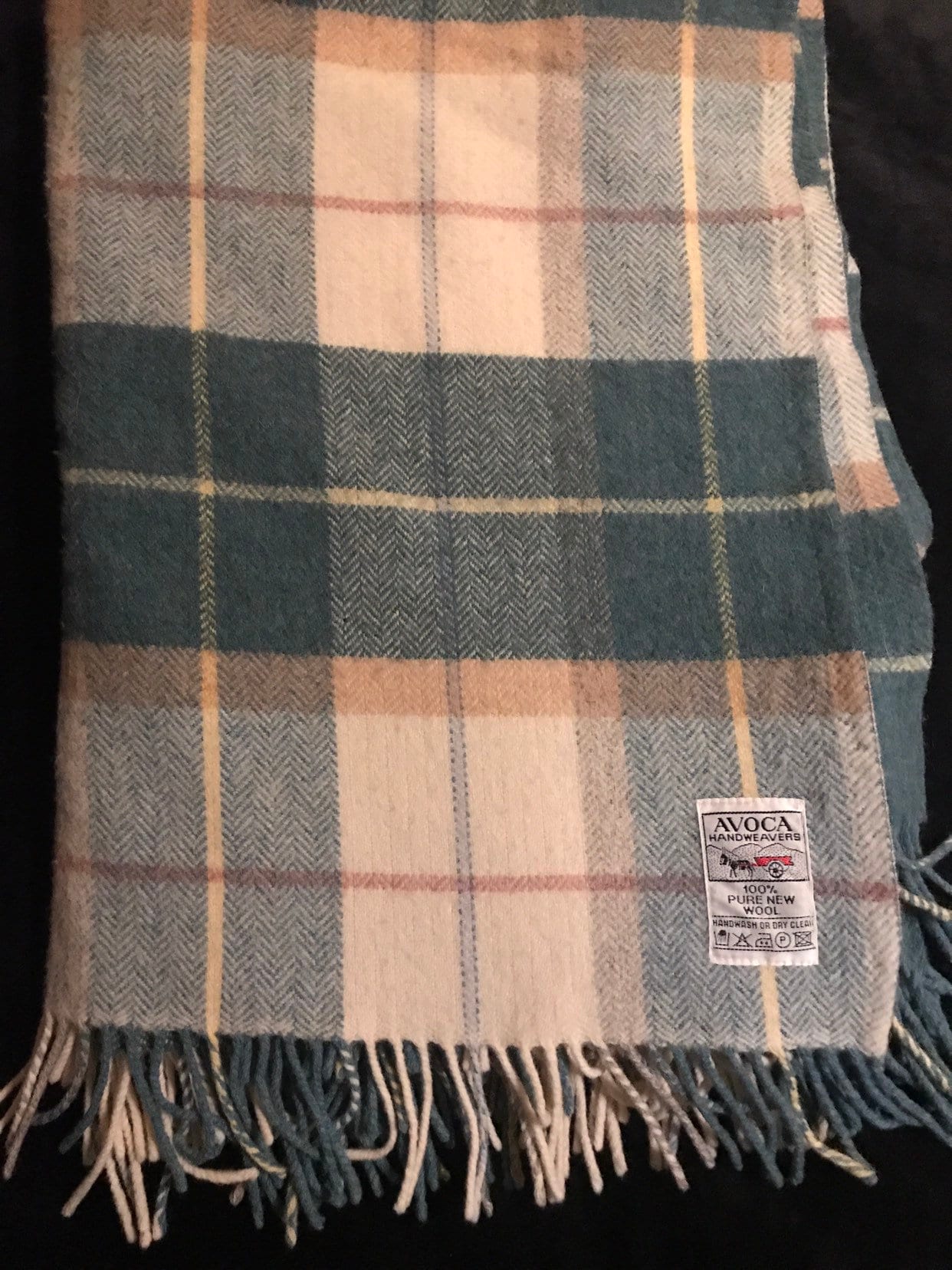 Vintage Avoca Wool Throw. Avoca Handweavers Wool Lap Blanket. Wool