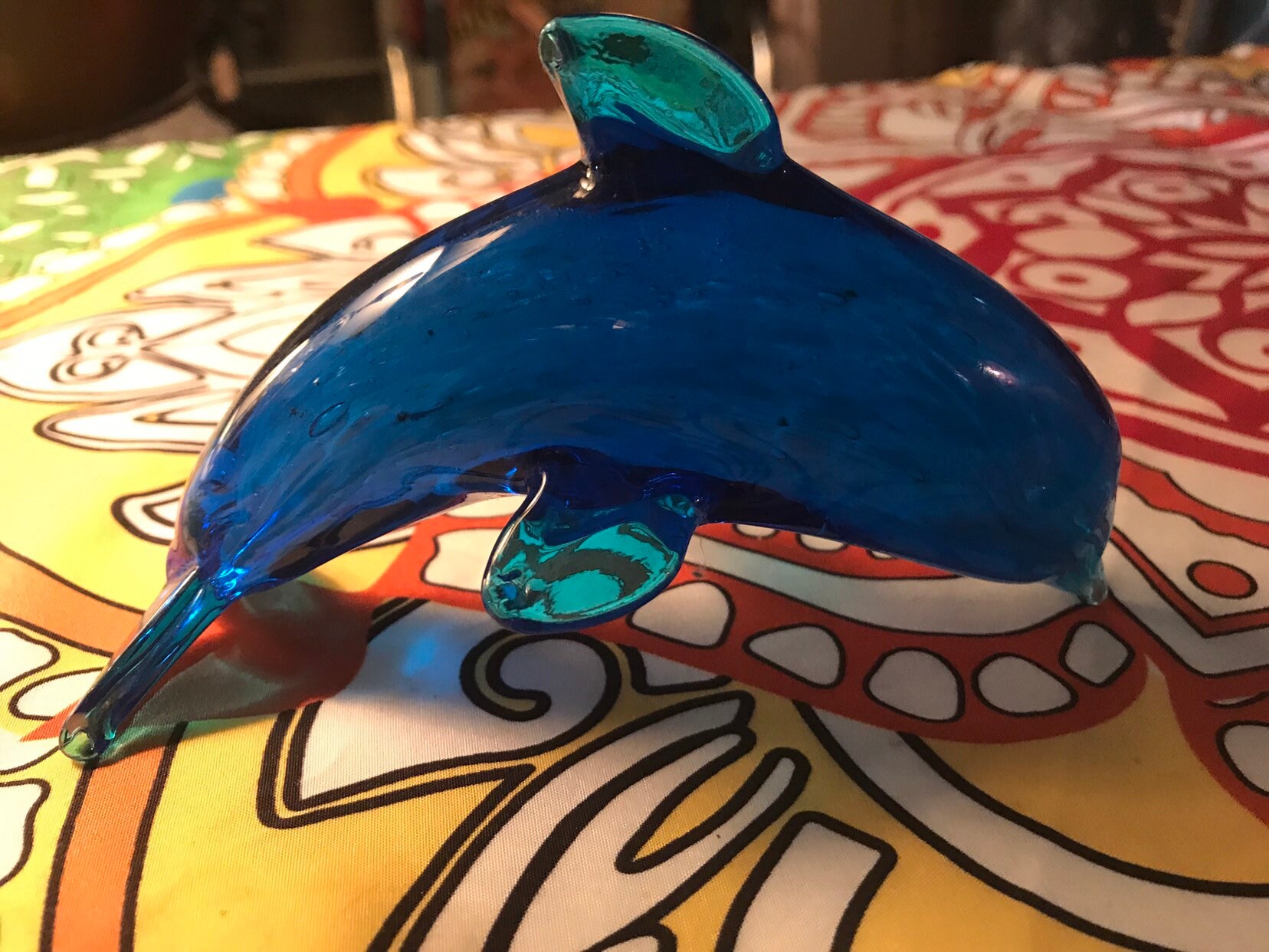 Vintage Crystal Dolphin. French Crystal Dolphin. Blue Glass Etsy