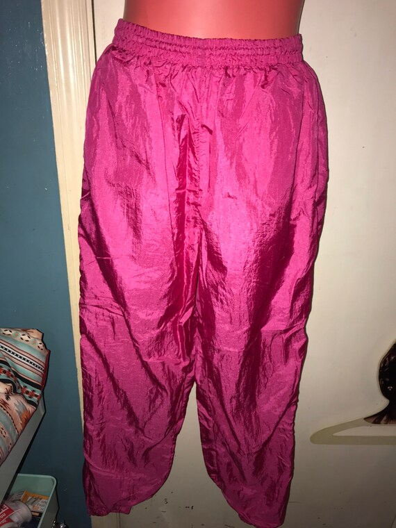 Vintage Windbreaker Pants. Pink Windbreaker Pants.