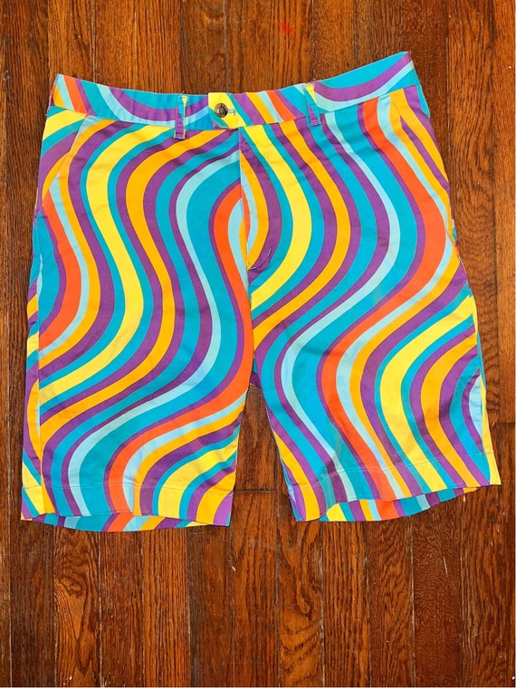 Vintage Cool Loud Mouth Golf Shorts. Colorful Long