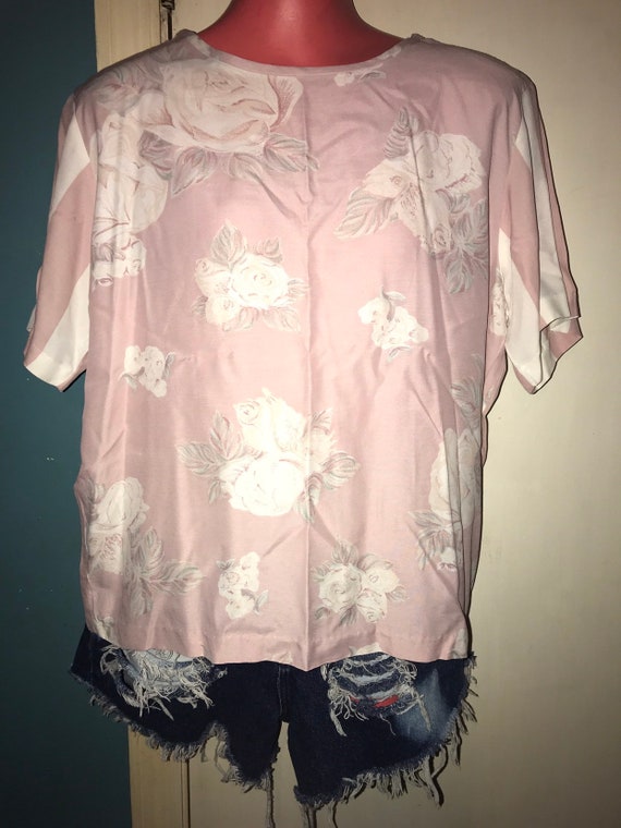 Vintage 80's Baby Pink Summer Shirt. Woman's Summ… - image 4