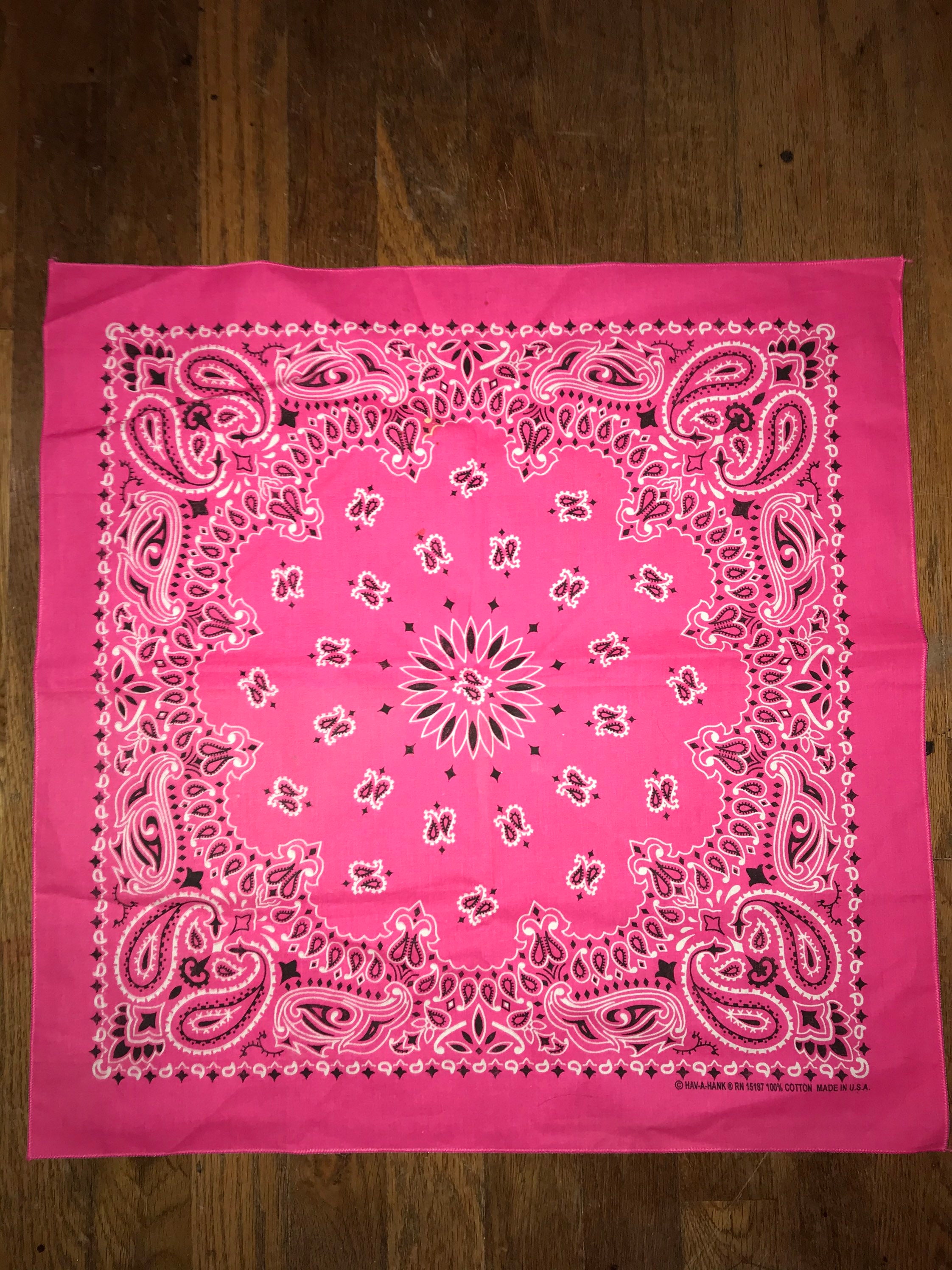 Vintage Pink Paisley Bandana Bright Pink Bandana Bandana Pink Bandana Hav A Hank Pink Bandana