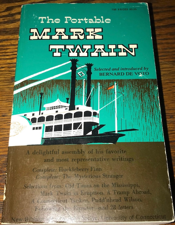 1968 Mark Twain Book “The Portable Mark Twain”, Short Stories, Decor Book