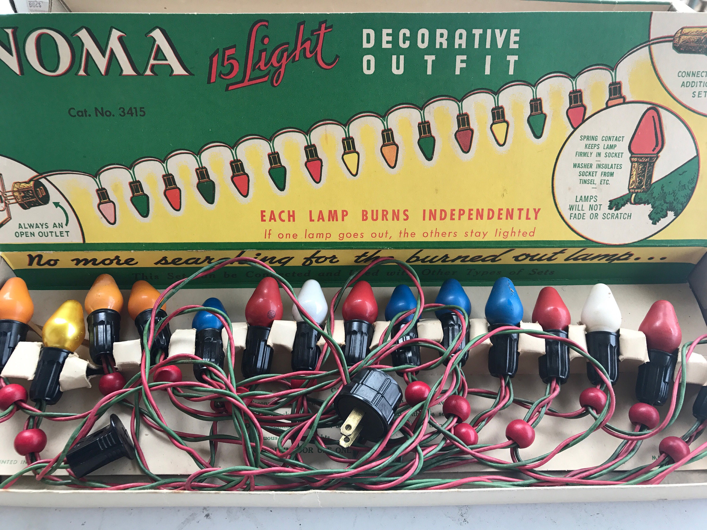 Vintage Noma Christmas Lights. Vintage Christmas Lights. Etsy