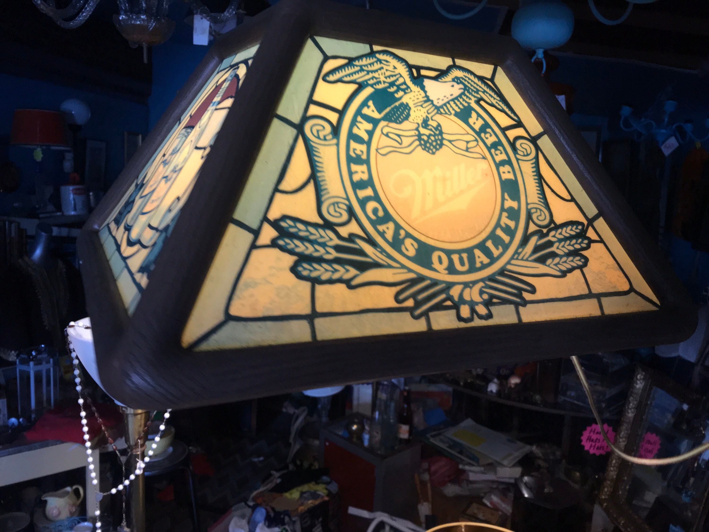 Vintage Miller Beer Hanging Light. Miller Beer Light. Hanging Light