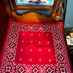 Vintage 1980’s Red and White Bandana.
