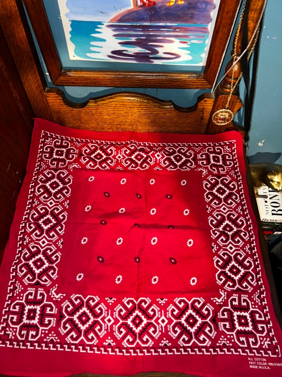 Vintage 1980’s Red and White Bandana.