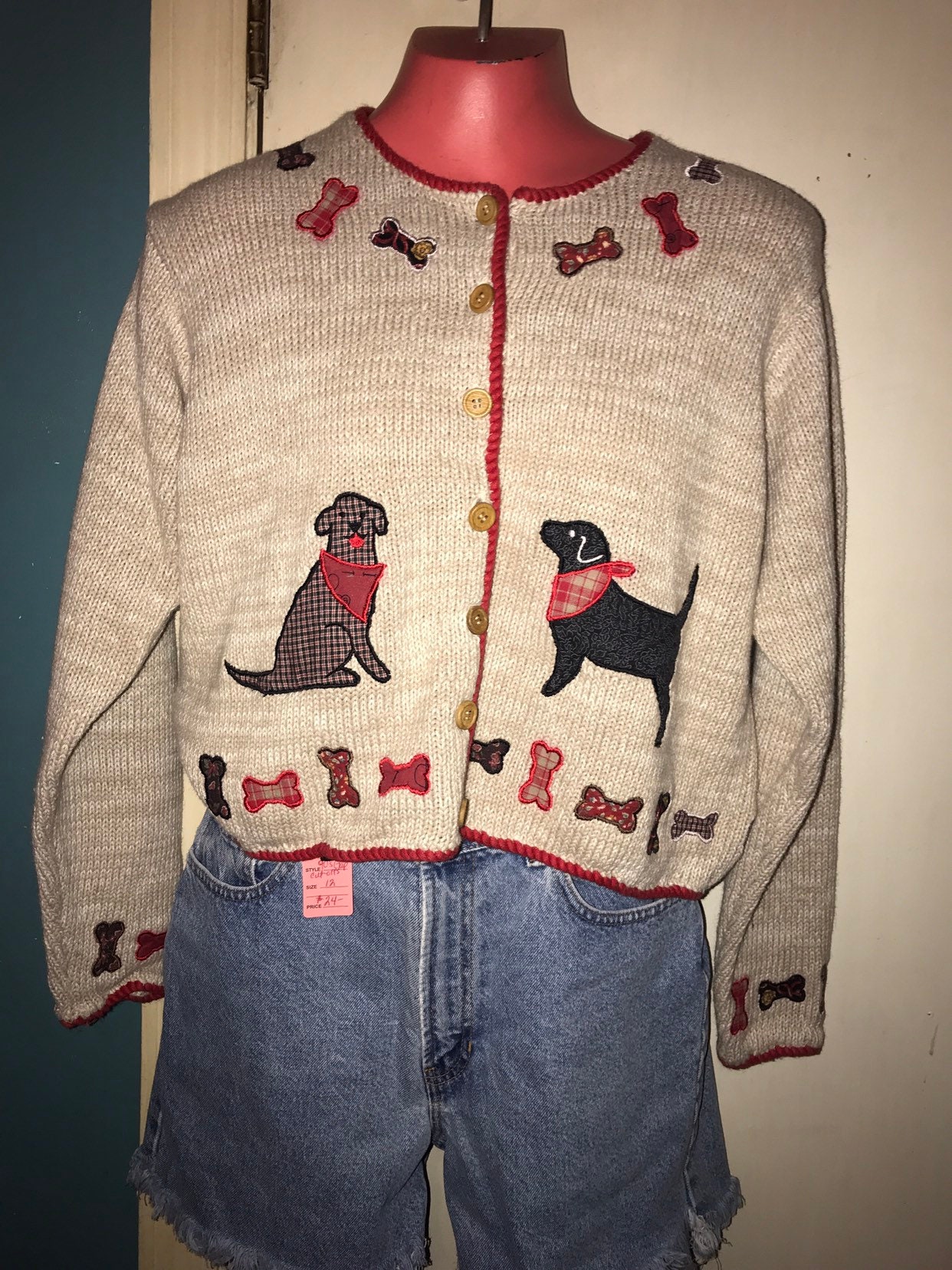 Vintage Orvis Sweater. Orvis Dog Sweater. Orvis Ugly Sweater. Ugly Dog Sweater. Dog Lover
