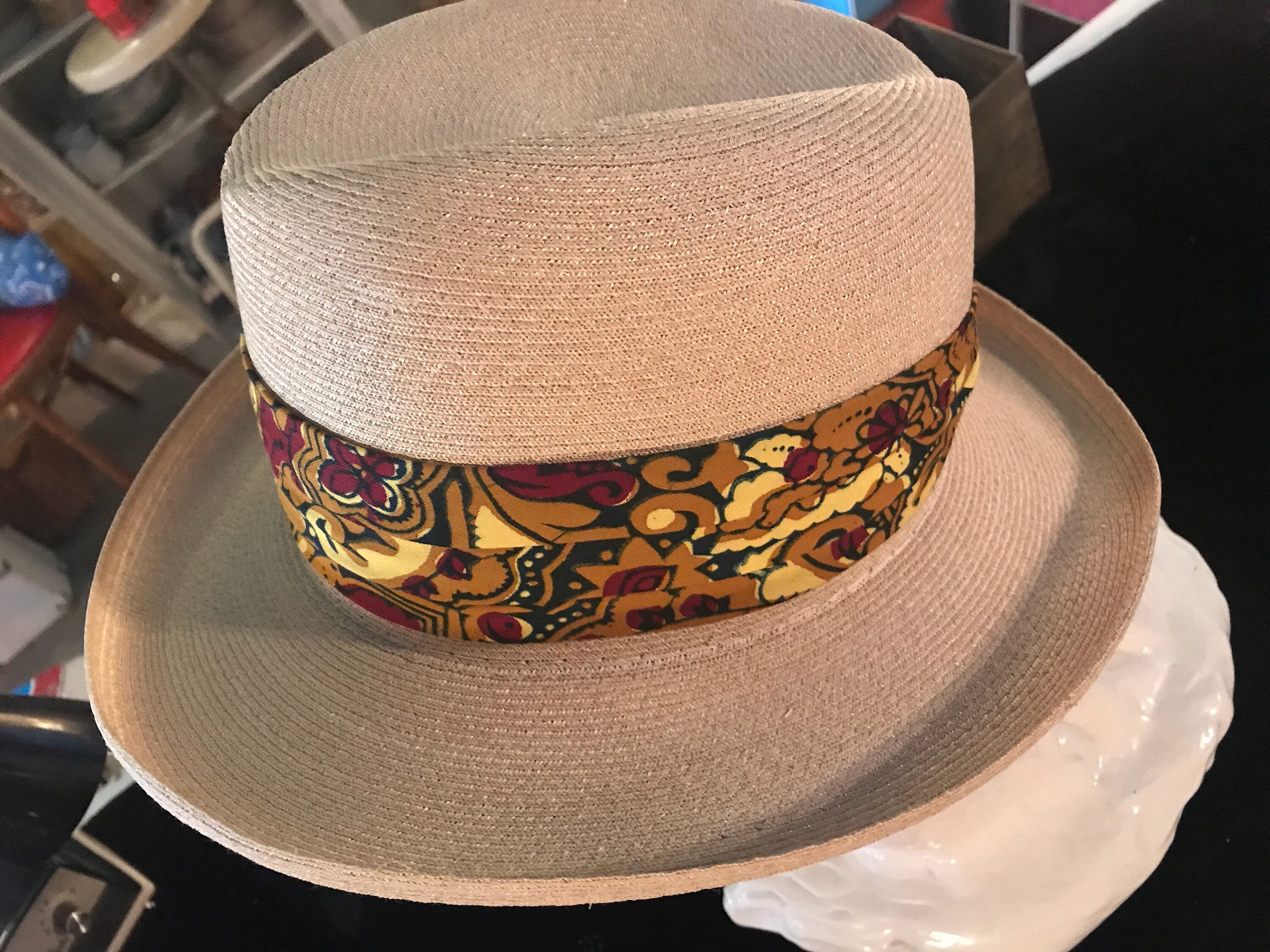 Vintage Straw Woven Dobbs Fedora. Dobbs 