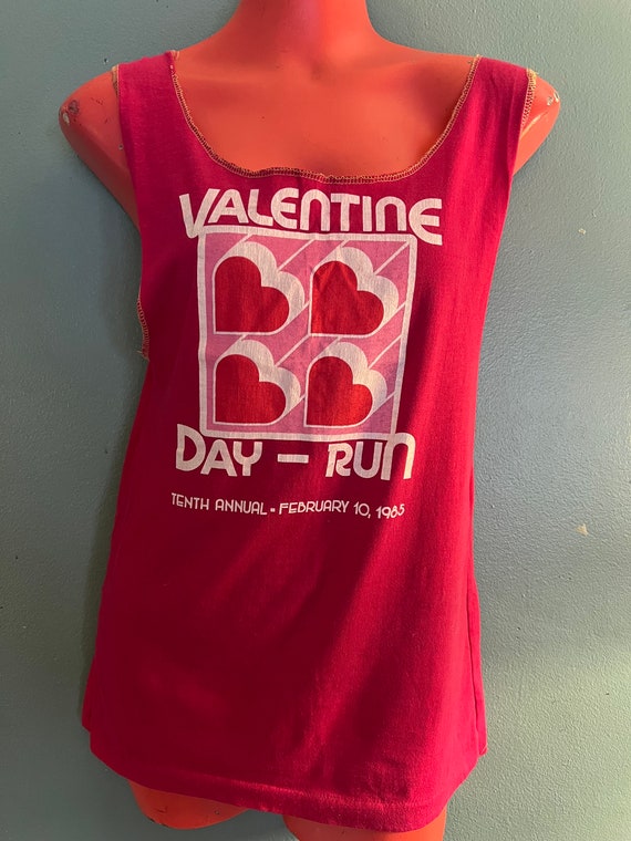 Vintage Valentine’s Day Run Tank Top. So Cool Pink