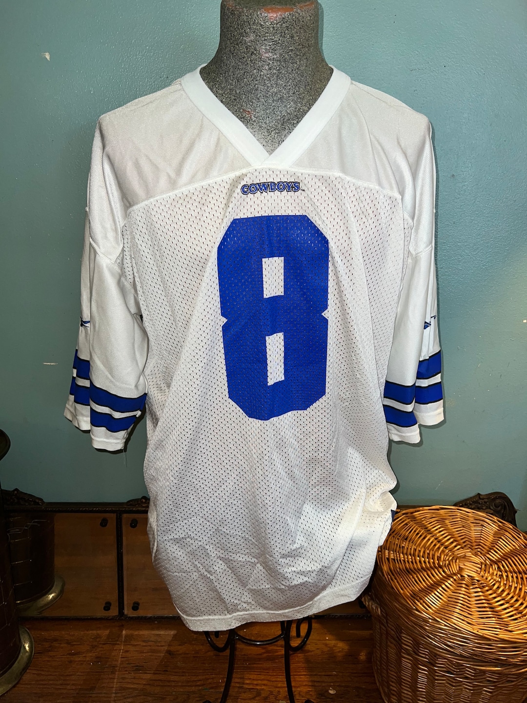 Vintage 90's Reebok Dallas Cowboys Football Jersey, Aikman, #8