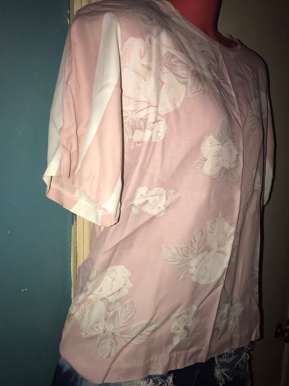 Vintage 80's Baby Pink Summer Shirt. Woman's Summ… - image 2