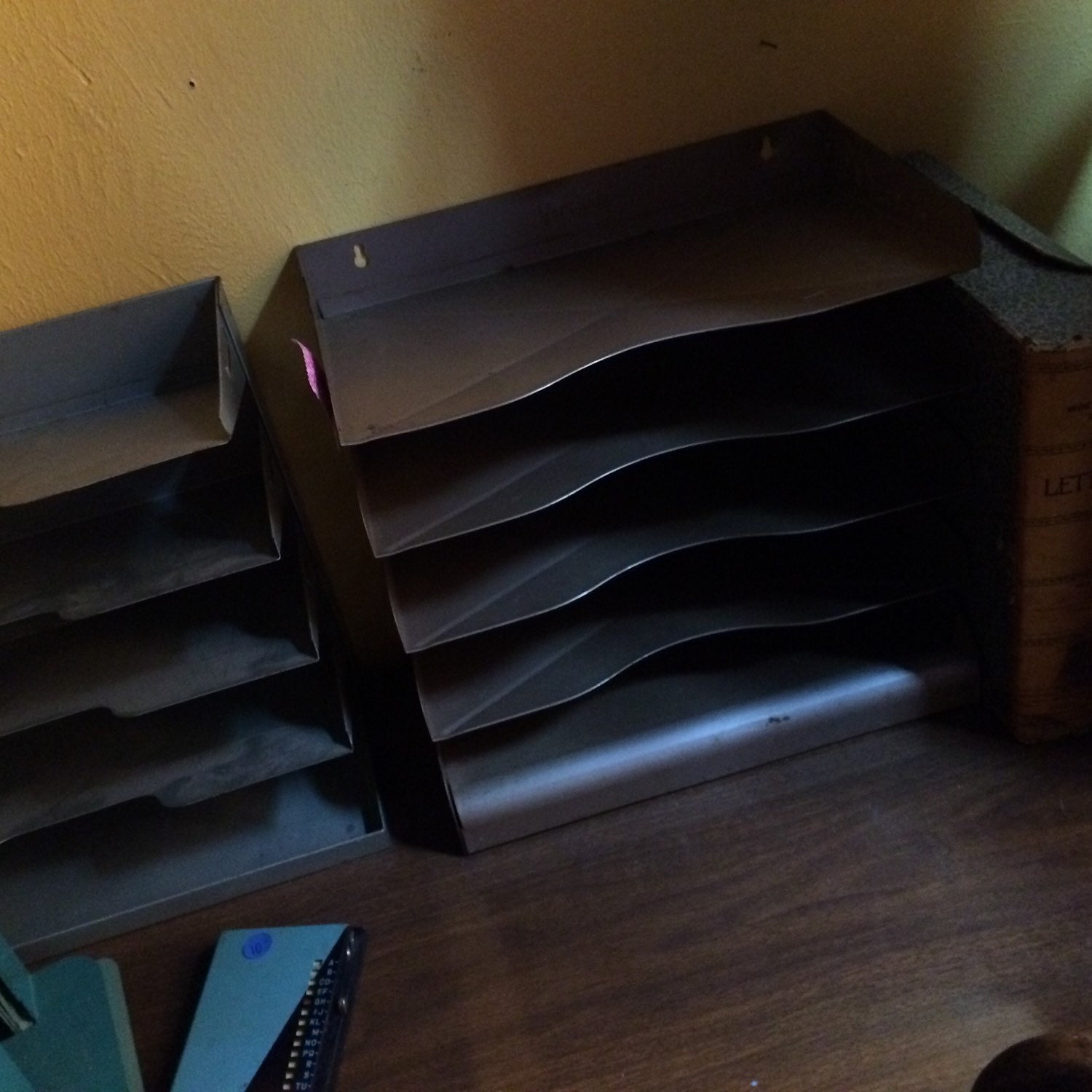 Vintage Metal Office Tray. Metal Desk Tray. Organizer. Vintage Metal