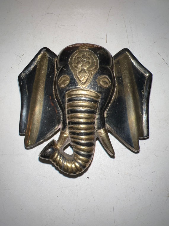 Vintage Brass Elephant Belt Buckle. Elephant Belt 