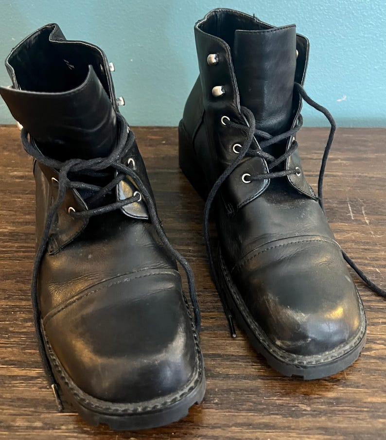 Vintage Jones of New York Leather Boots, Y2K Clunky Boots, Size 9 - Etsy