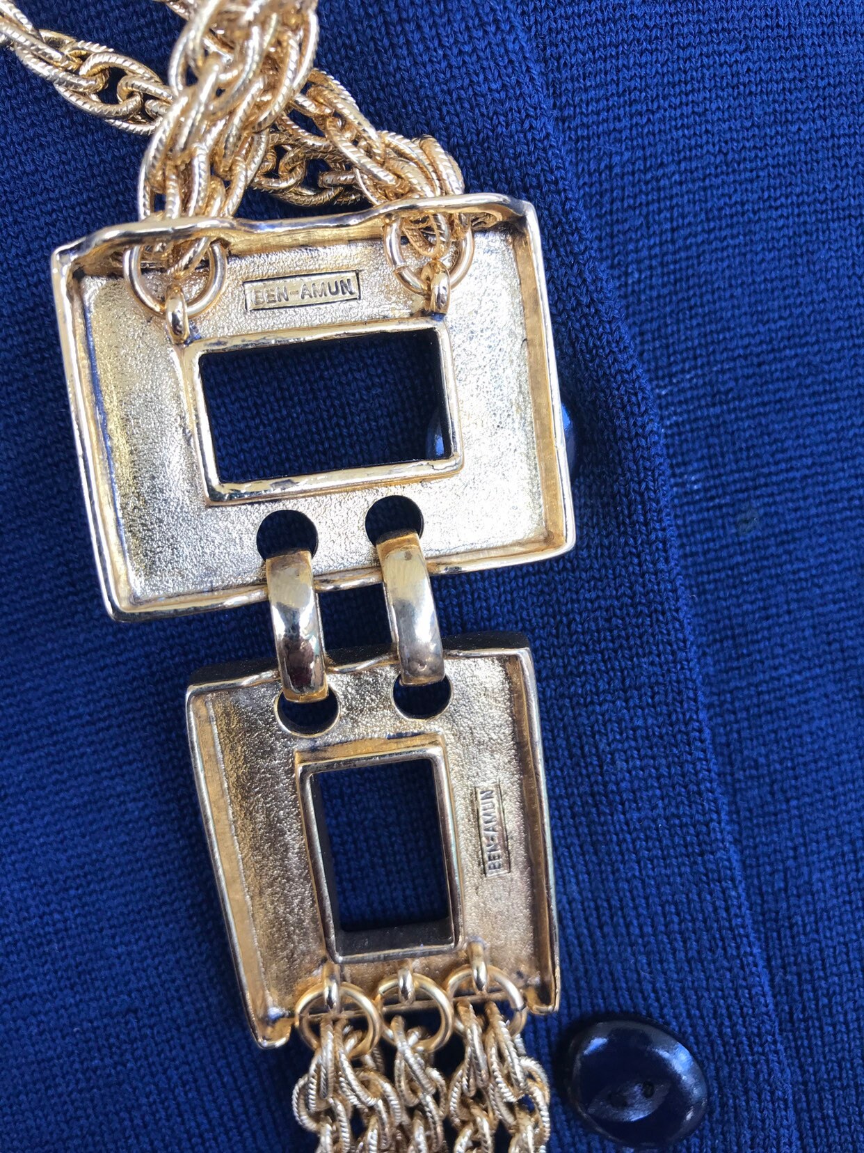 Vintage Ben-Amun Gold Necklace. Vintage Ben-Amun Long Chunky Gold ...