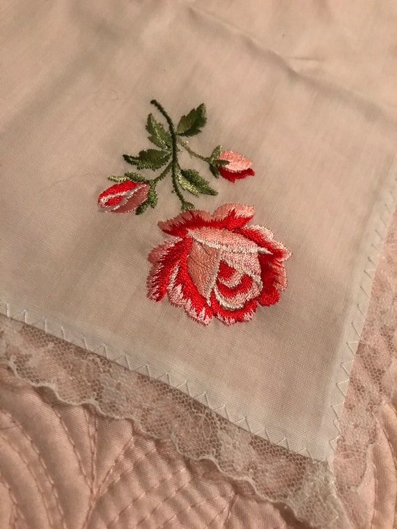 Vintage White Lace Handkerchief. White Hankie. La… - image 1