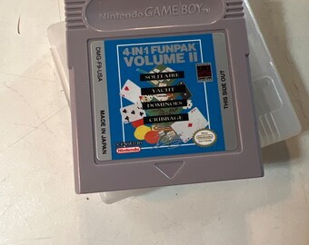 Vintage 4 In 1 Funpak Volume II Gameboy Game. 90’s Gameboy Game Cartridge. Solitaire, Yacht, Dominos, Cribbage Game