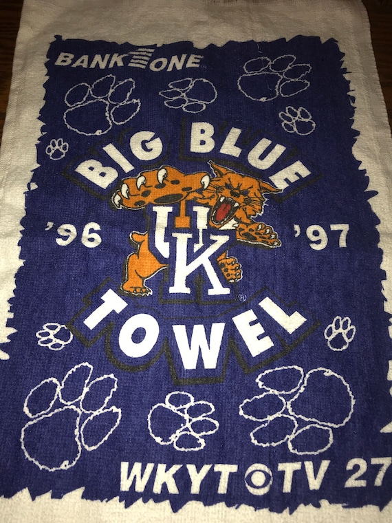 Vintage Kentucky Wildcats Basketball Little Towel 96’ 97’ Big Blue Towel, Rally Rag