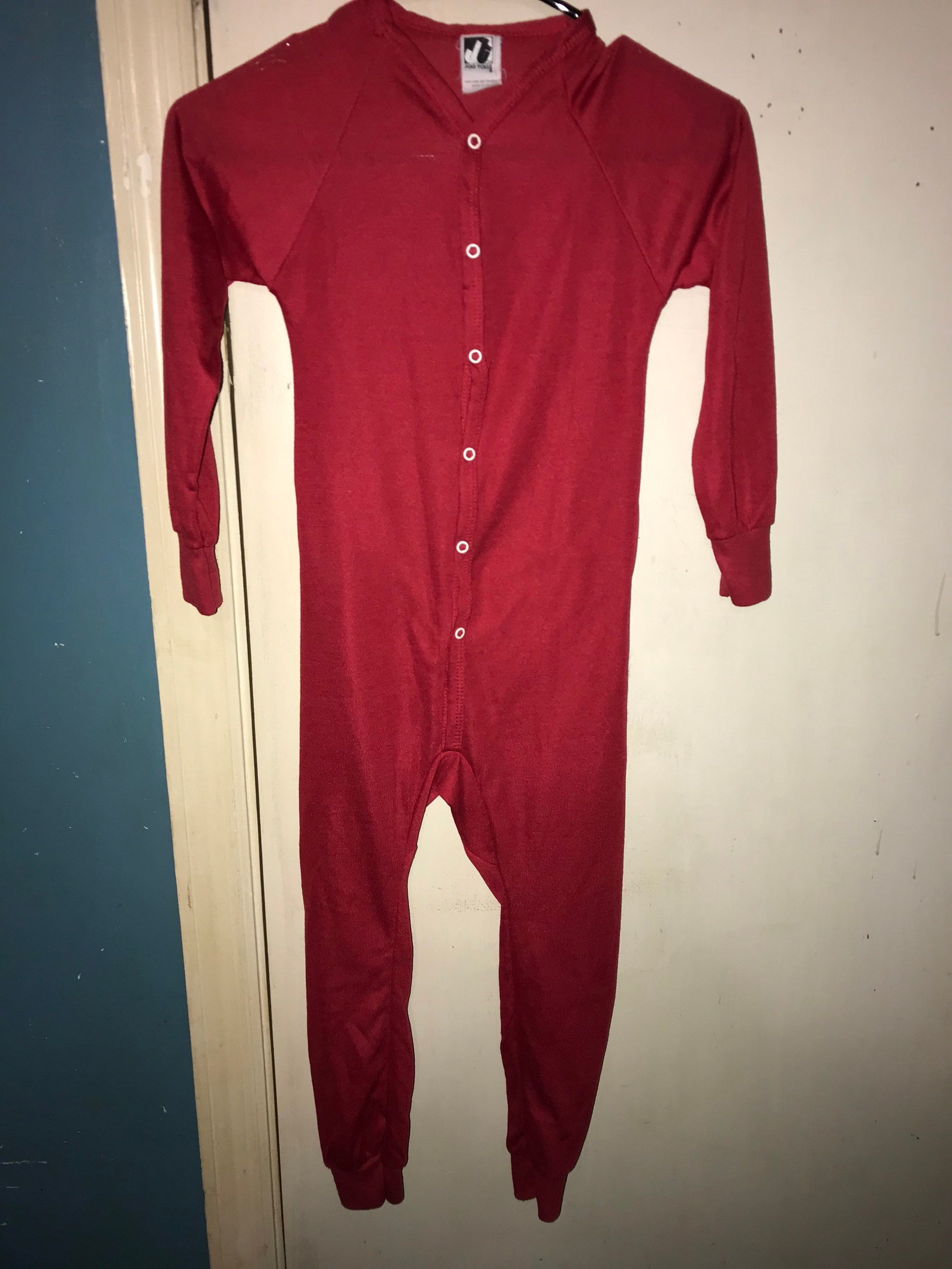 Vintage Kids Red Union Suit With Rear Butt Flap. Childrens Etsy