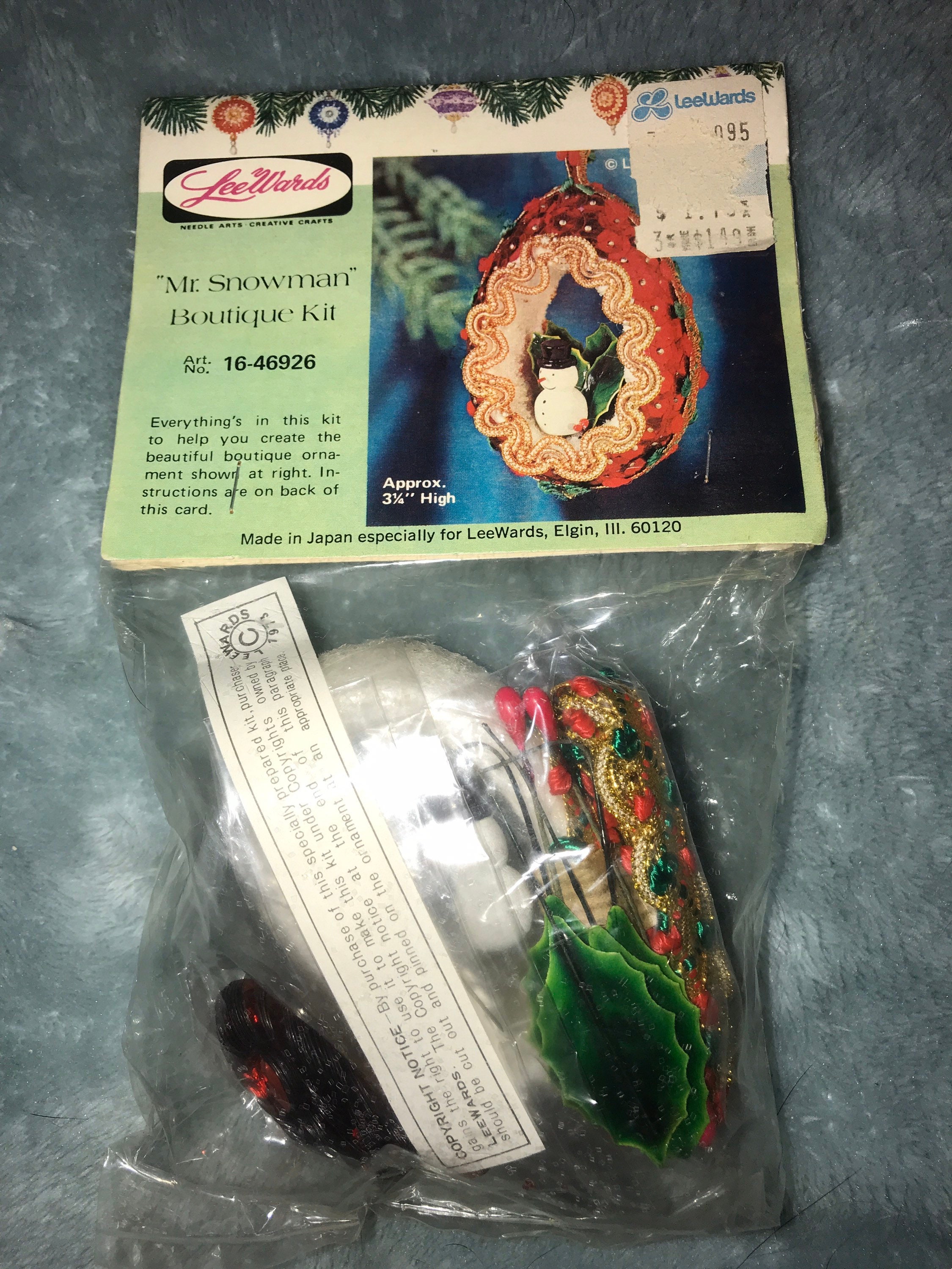 Vintage Lee Ward Ornament Kit. New Lee Ward Mr. Snowman Boutique Kit. Lee  Ward Christmas Ornament Kit